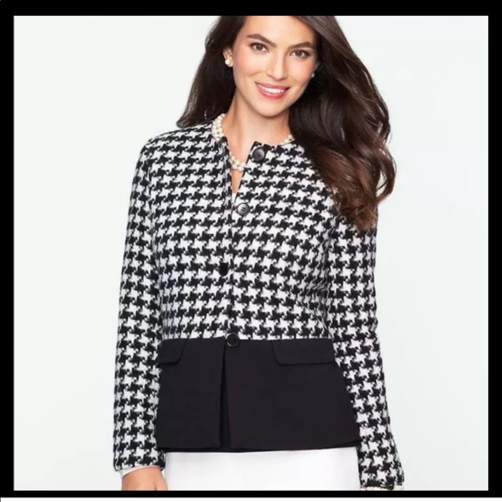 Talbots Houndstooth Blazer Sz 4